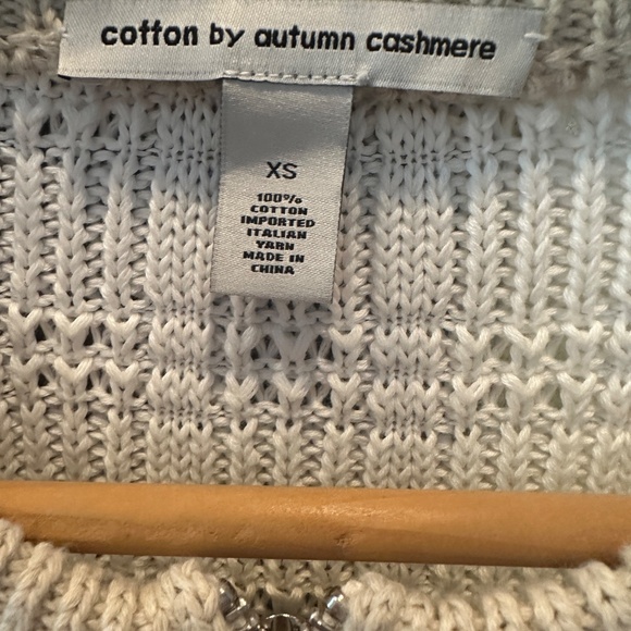 Cotton By Autumn Cashmere Womens Cardigan Knit Zip-Up Sweater Size XS - Picture 3 of 3